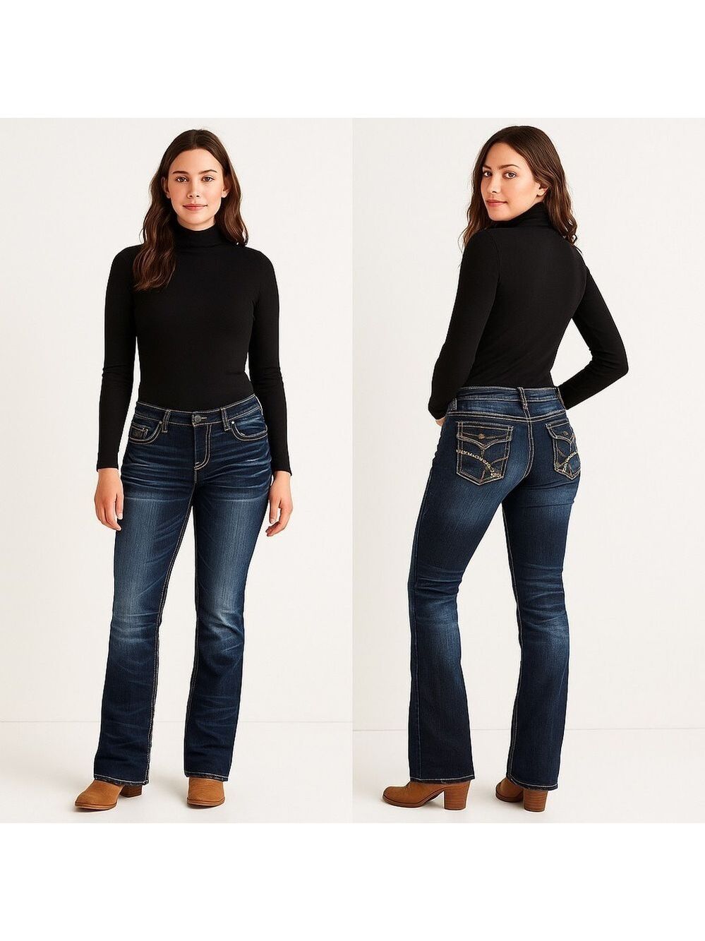 WISHFUL PARK ✨ Women’s Low-Rise Bootcut Jeans 👖 Embroidered Sz 11 🎀